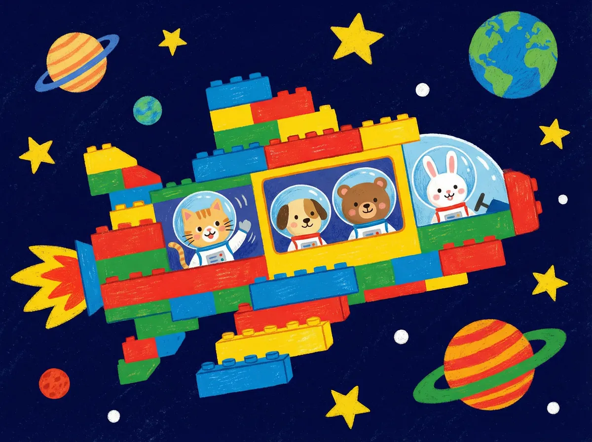 儿童动画 太空探险 - 小动物宇航员的星际旅行